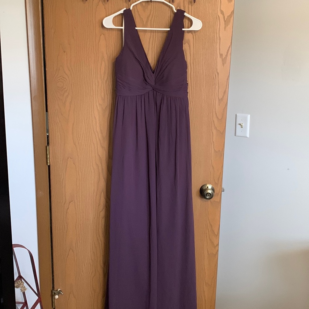 Plum maternity bridesmaids dress
